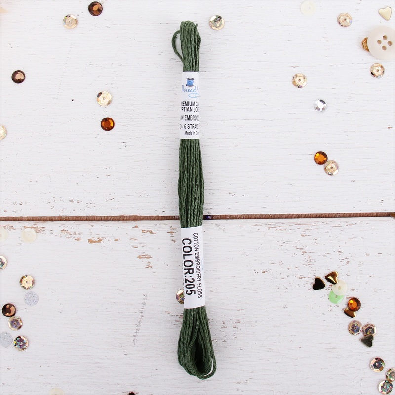 Fern Green Premium Cotton Embroidery Floss – Six Strand Thread – No. 205