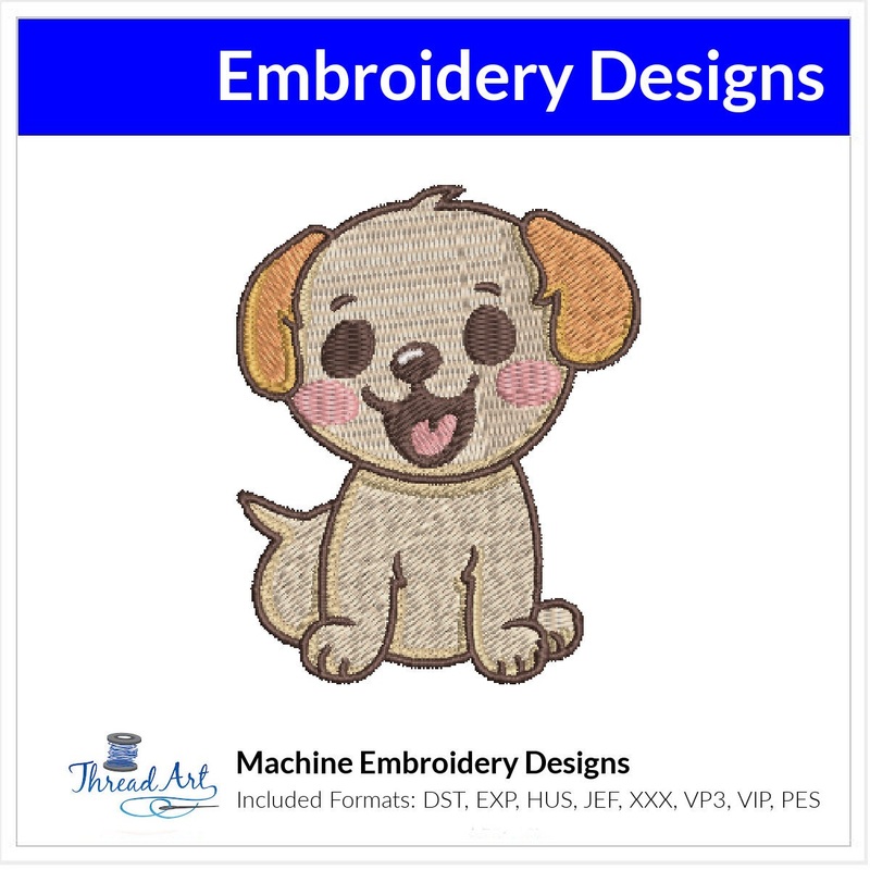 Labrador Puppy Embroidery Design  Instant Download  – Multiple Sizes – 8 Formats – ThreadArt