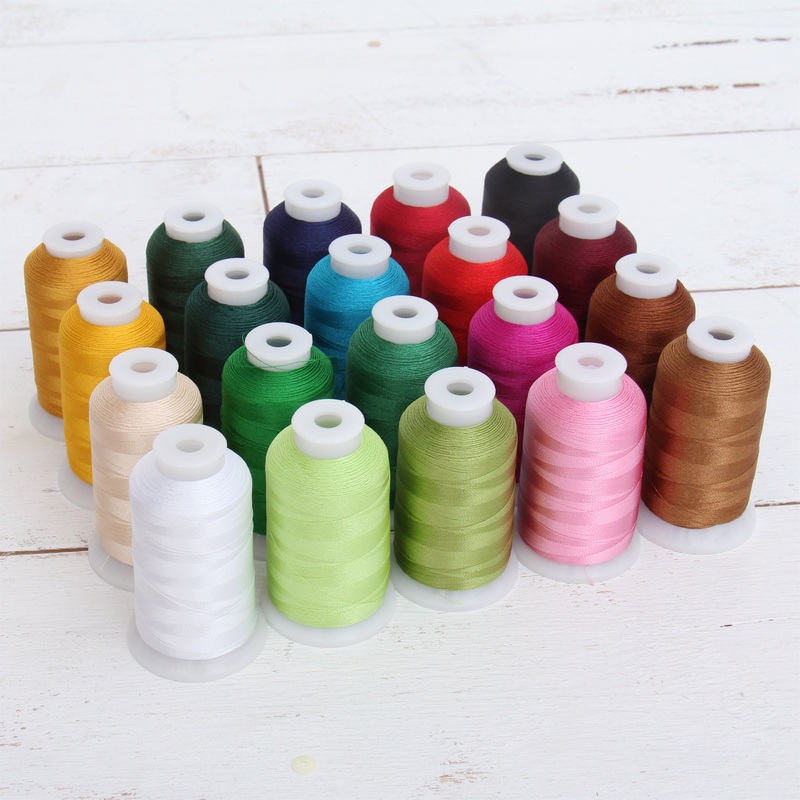 20 Colors of Polyester Embroidery Thread Set – Holiday Colors