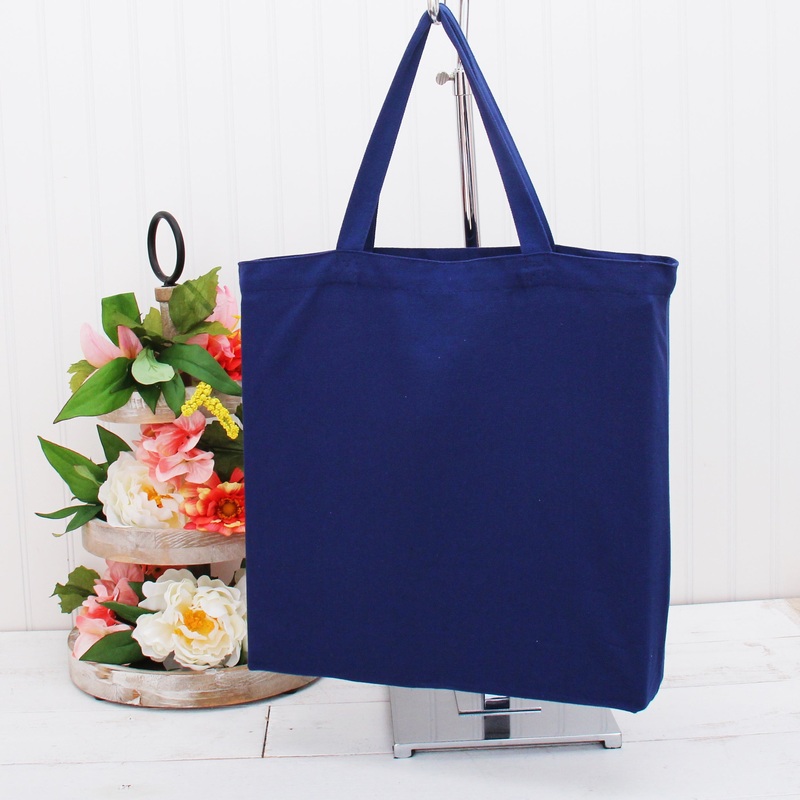 Blank Canvas Tote Bag – Navy – 100% Cotton- 14.5x17x3