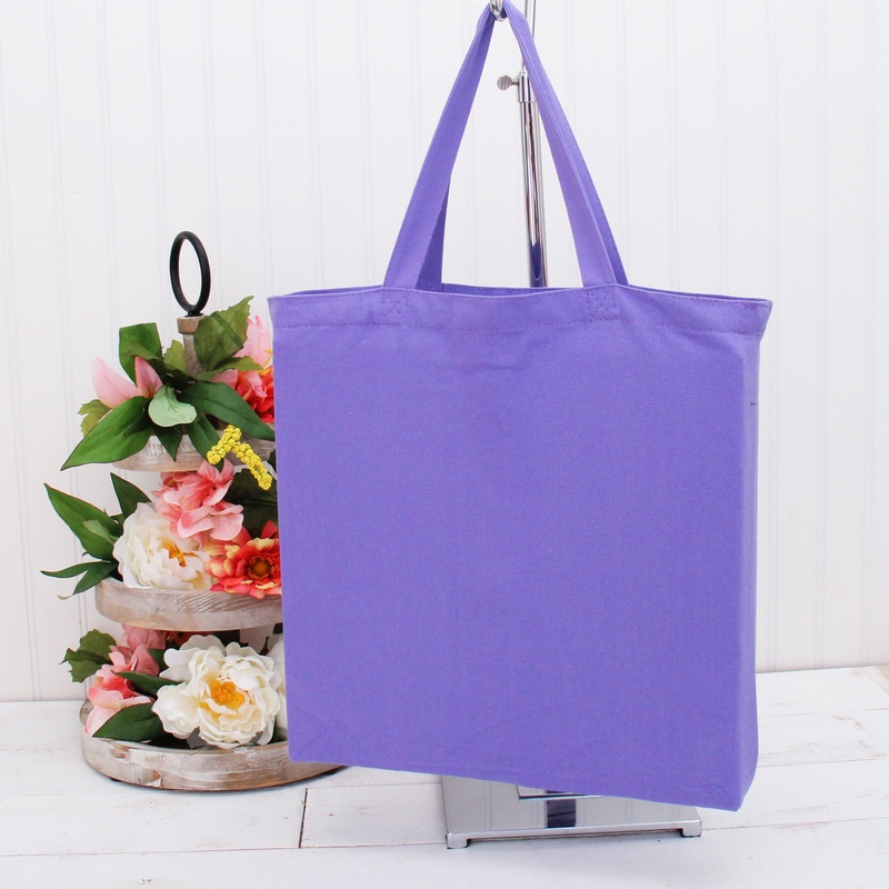 Blank Canvas Tote Bag – Periwinkle – 100% Cotton- 14.5x17x3