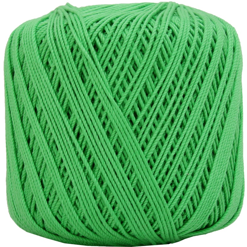 Cotton Crochet Thread – Size 3 – Bright Green – 140 yds