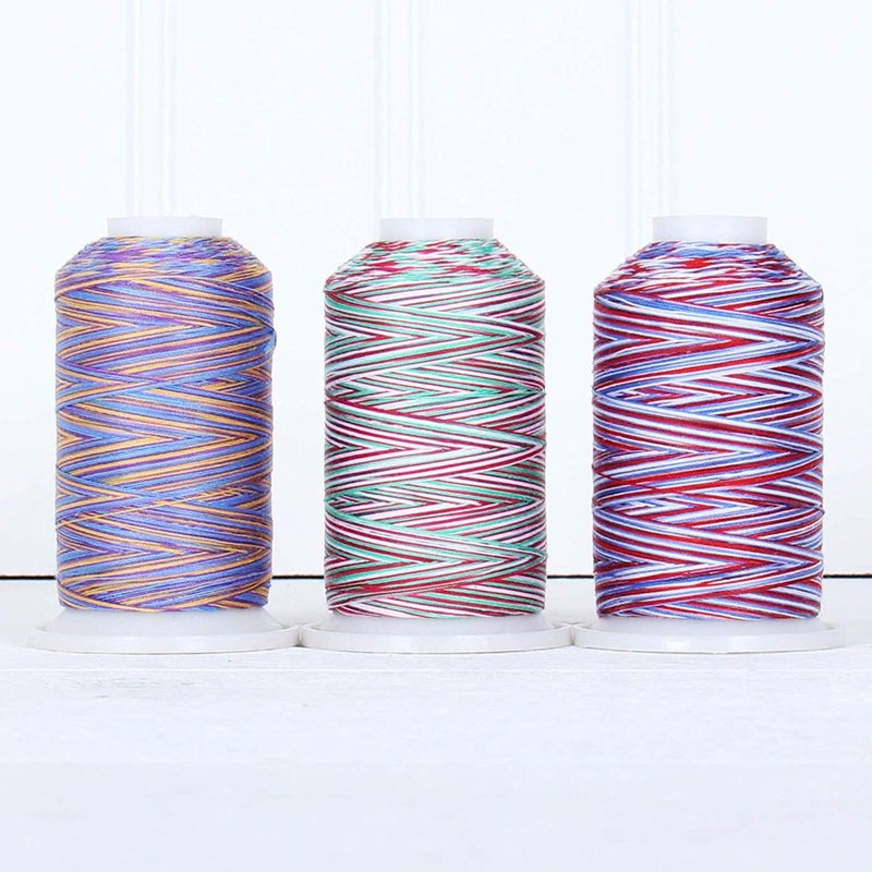 Cotton Variegated Thread Set – 3 Cone Collection of Multicolor Holiday Colors