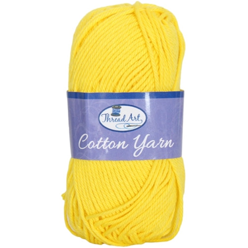 Crochet Cotton Yarn – #4 – Yellow – 50 gram skeins – 85 yds