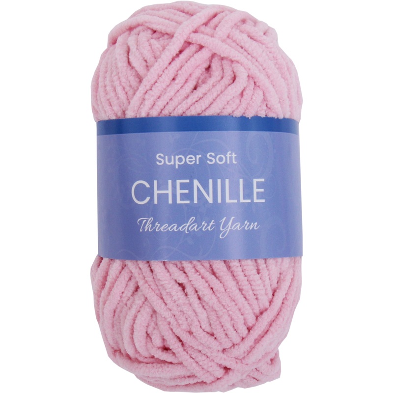 Super Soft Chenille Yarn – #5 – Light Pink – 50 gram skeins – 60 yds