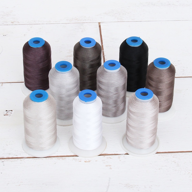 9 Cone Grey Tones Color Builder Polyester Thread Set – 1000m Cones – Brilliant Finish