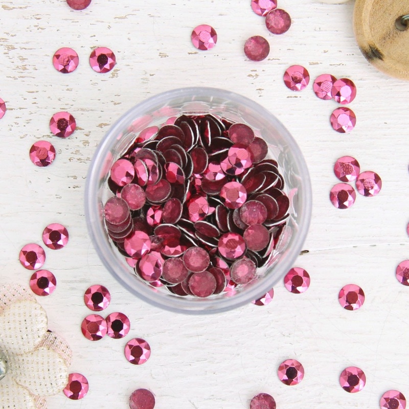 Hot Fix Metallic Rhinestones 4mm Pink – 4 gross