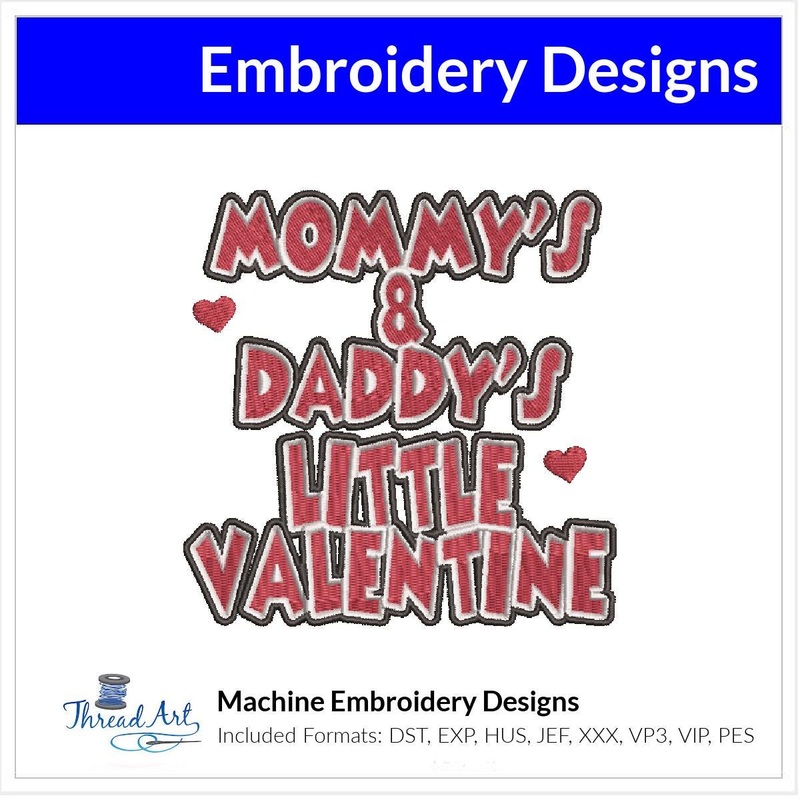 Valentine Design for Baby or Toddler Machine Embroidery Design Instant Download – 4 Sizes – 8 Formats – ThreadArt