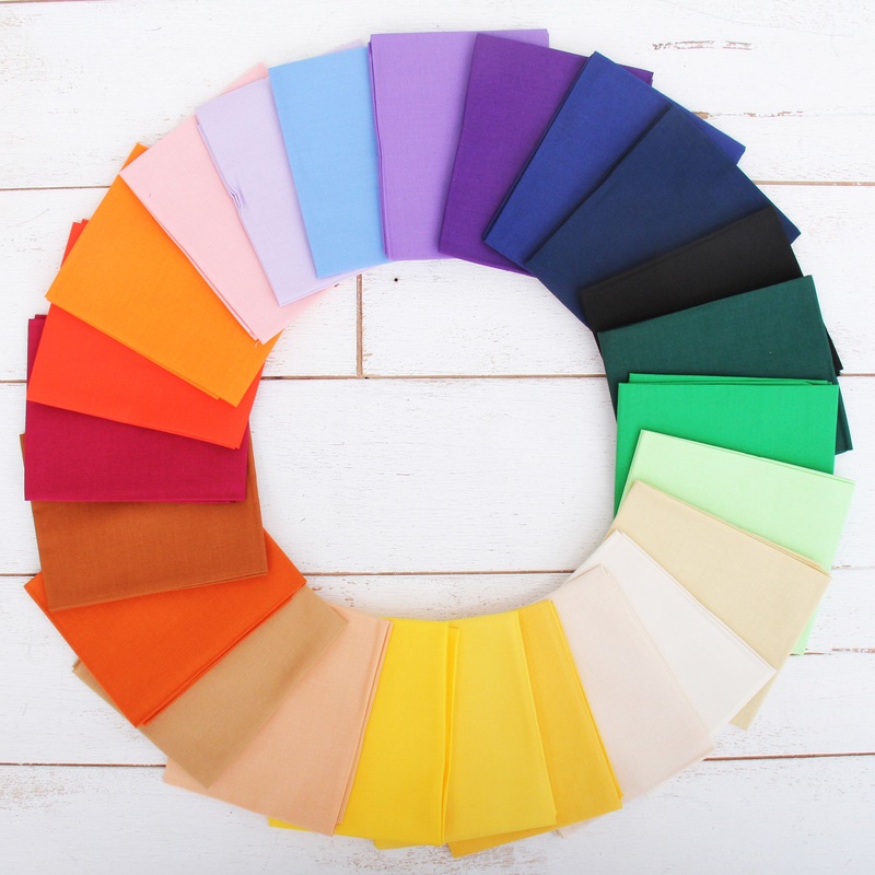 Twenty Four Fat Quarter Bundle – Rainbow & Pastel Solid Colors