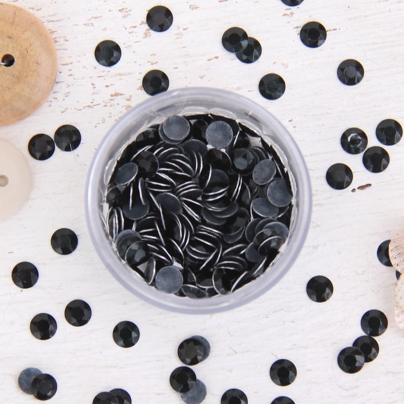 Hot Fix Metallic Rhinestones 5mm Jet – 2 gross
