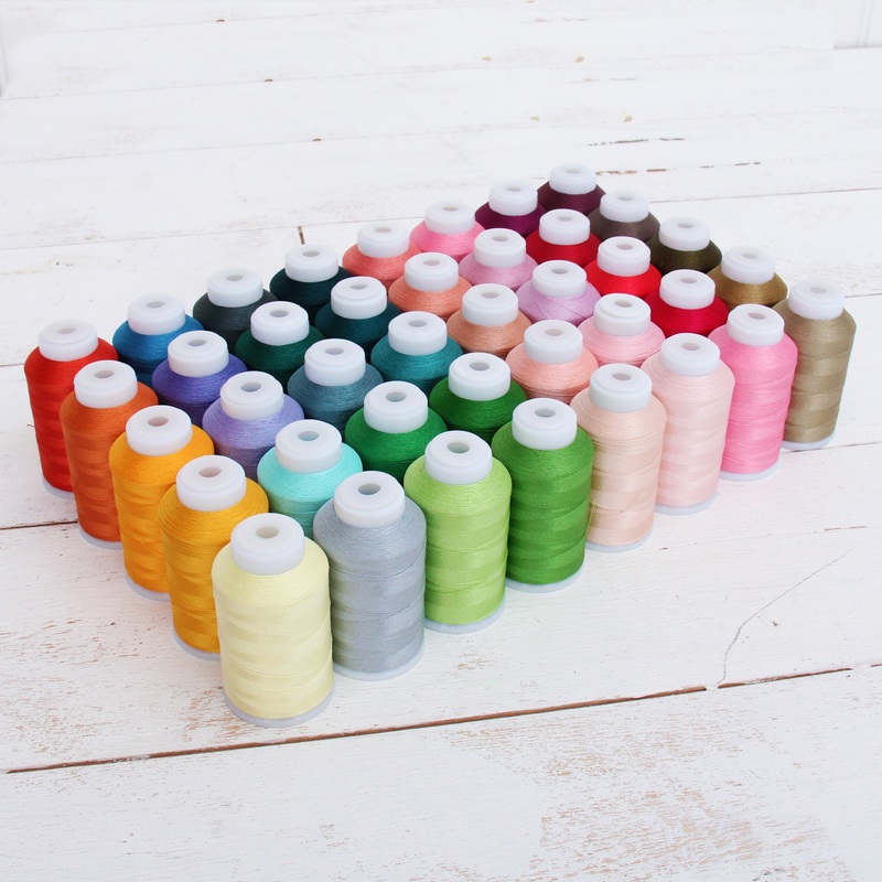 40 Colors Polyester Embroidery Thread Set-1000M Cones – Set D