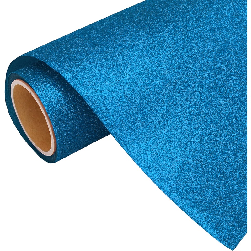 Blue Glitter Iron On Vinyl 20″ Wide Sold By the Yard