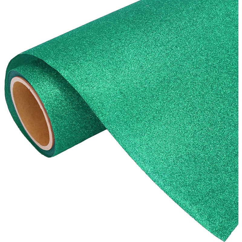 Emerald Glitter Iron On Vinyl 20″ Wide Sold By the Yard