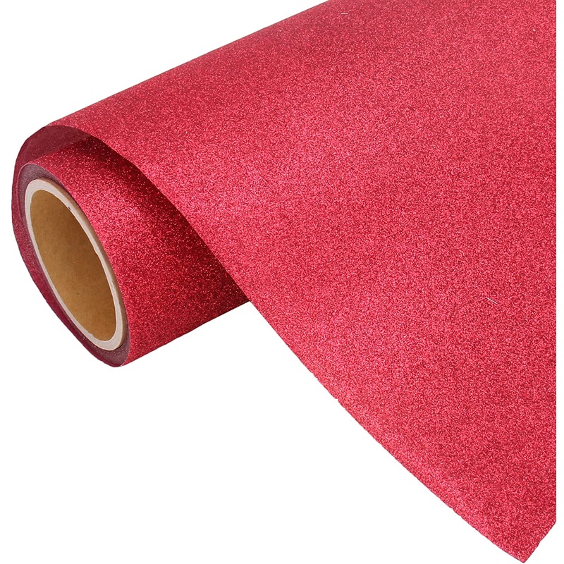 Red Glitter Iron On Vinyl 20″ Wide Sold By the Yard