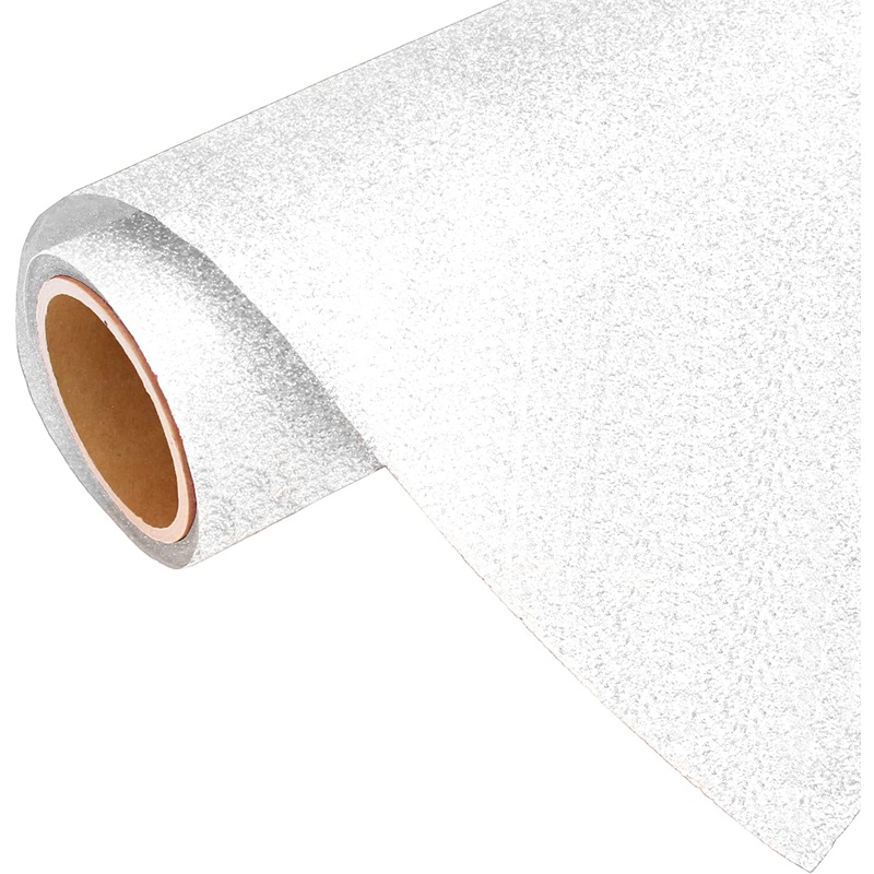 White Glitter Iron On Vinyl 20″ Wide Sold By the Yard