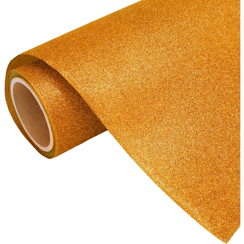 Yellow Gold Glitter Iron On Vinyl 20″ Wide Sold By the Yard