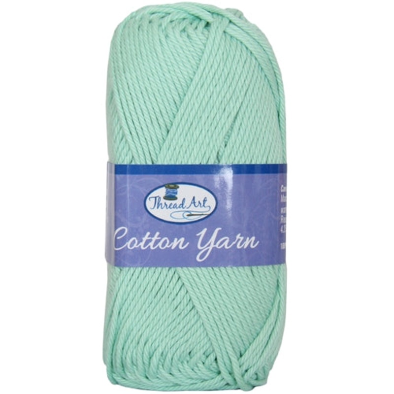 Crochet Cotton Yarn – #4 – Mint Green – 50 gram skeins – 85 yds