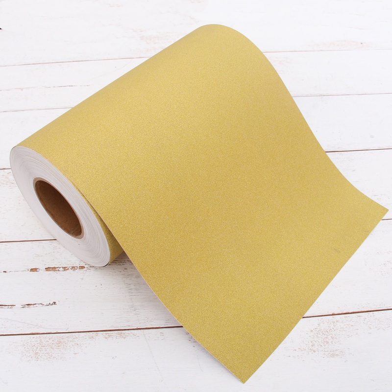 Gold Glitter Vinyl Peel and Stick Paper Self Adhesive 12″ Wide