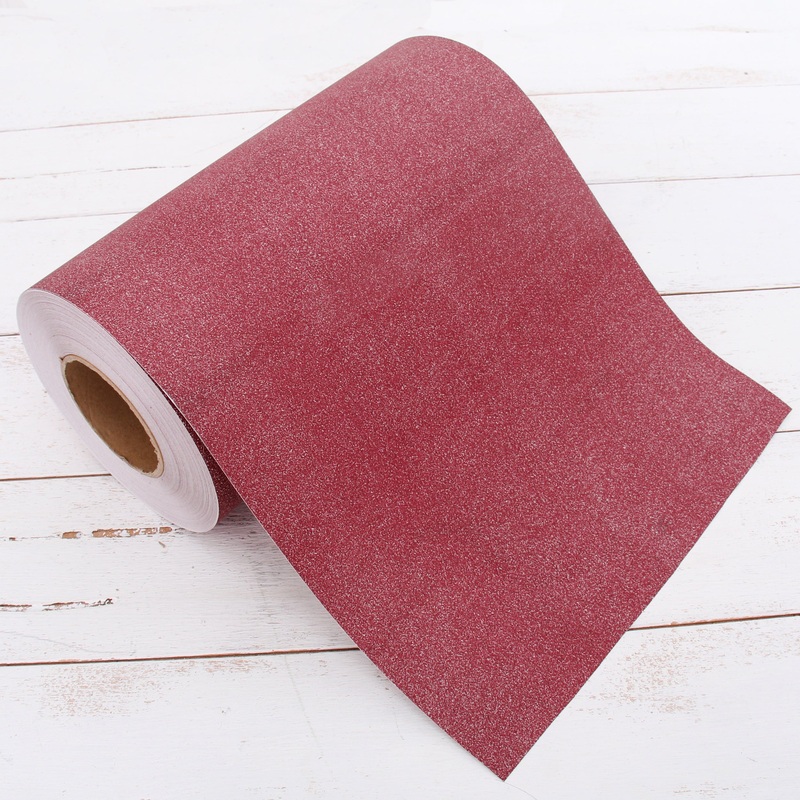 Red Glitter Vinyl Peel and Stick Paper Self Adhesive 12″ Wide