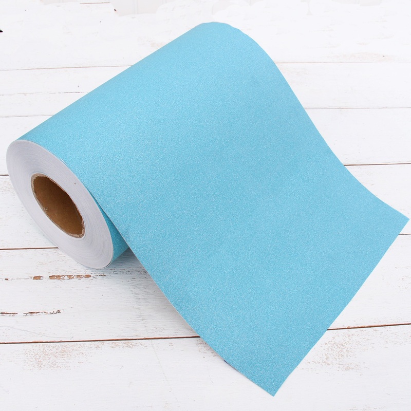 Teal Glitter Vinyl Peel and Stick Paper Self Adhesive 12″ Wide