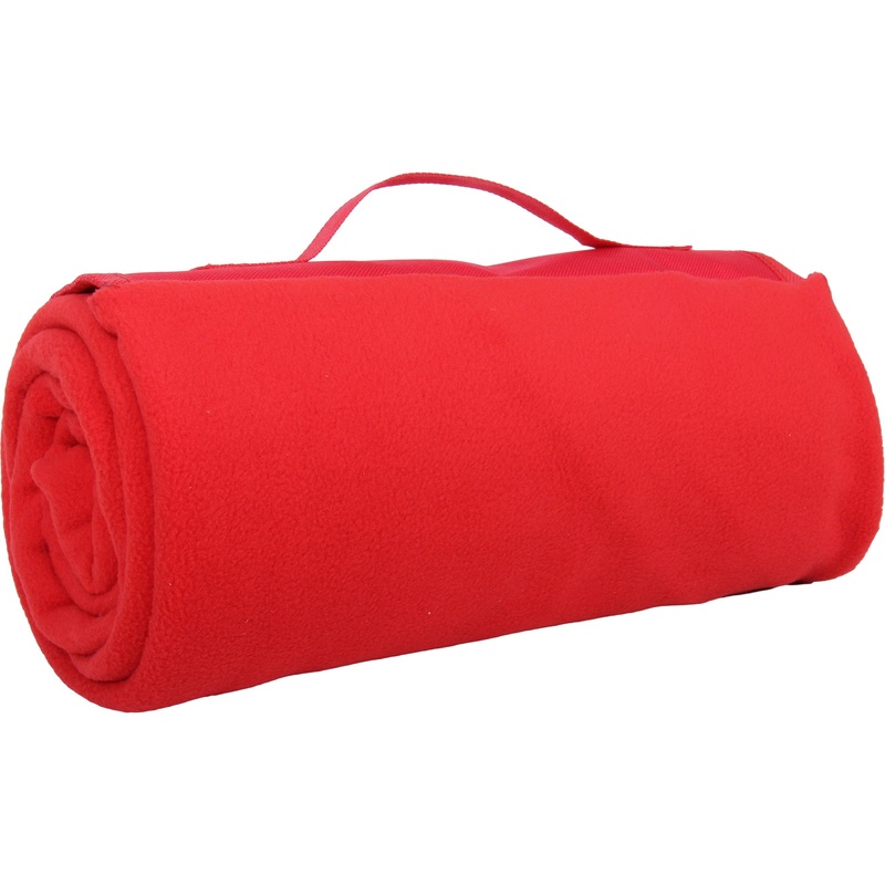Travel Blanket with Carrying Strap Soft Fleece – Red