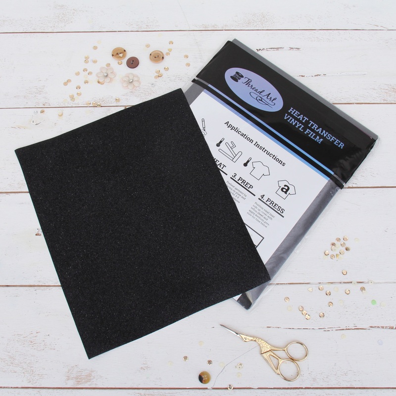 Black Glitter  Iron On Vinyl – Pack of Heat Transfer Sheets