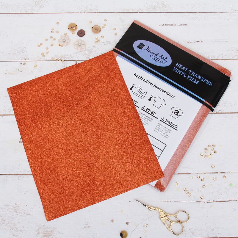 Copper Glitter  Iron On Vinyl – Pack of Heat Transfer Sheets