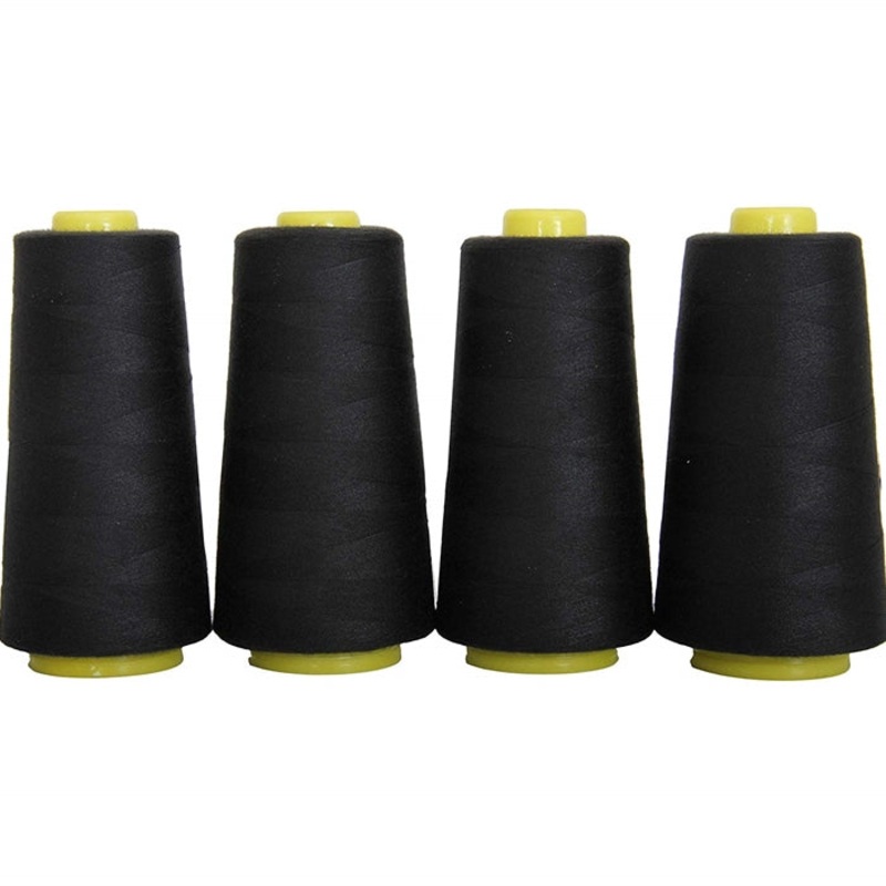 Four Cone Set of Polyester Serger Thread – Black 102 – 2750 Yards Each