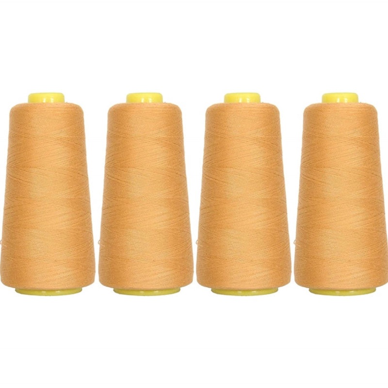 Four Cone Set of Polyester Serger Thread – Lt Gold 121 – 2750 Yards Each