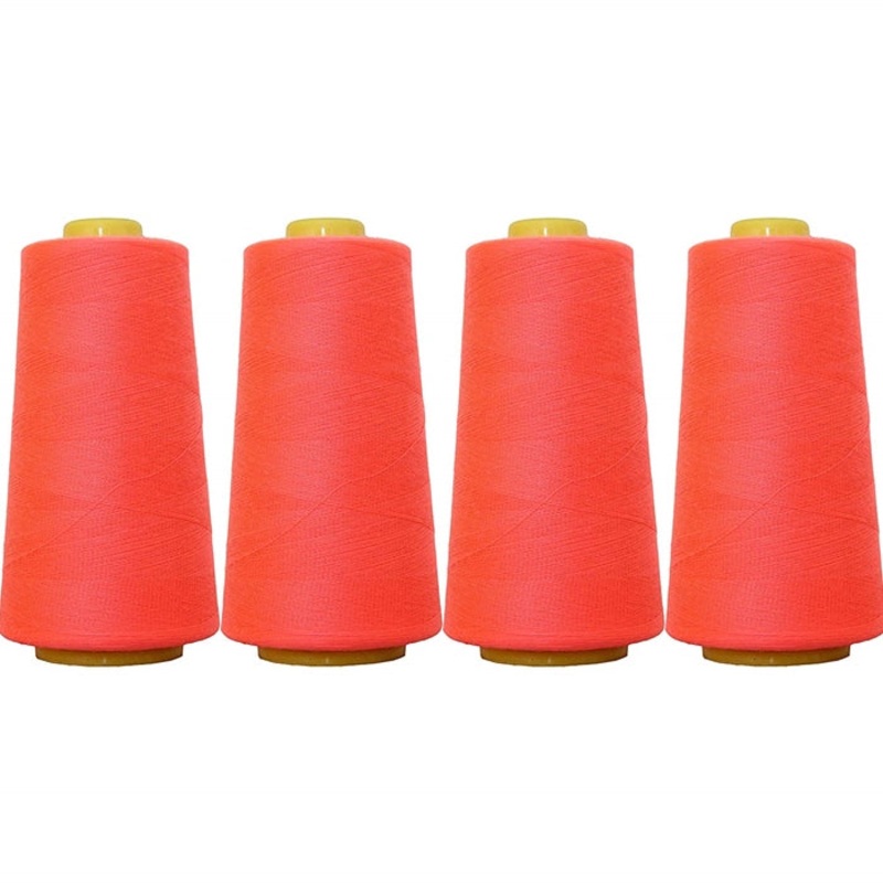 Four Cone Set of Polyester Serger Thread – Neon Coral 954 – 2750 Yards Each