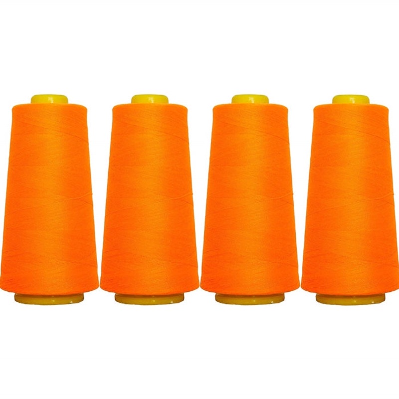 Four Cone Set of Polyester Serger Thread – Neon Orange 946 – 2750 Yards Each