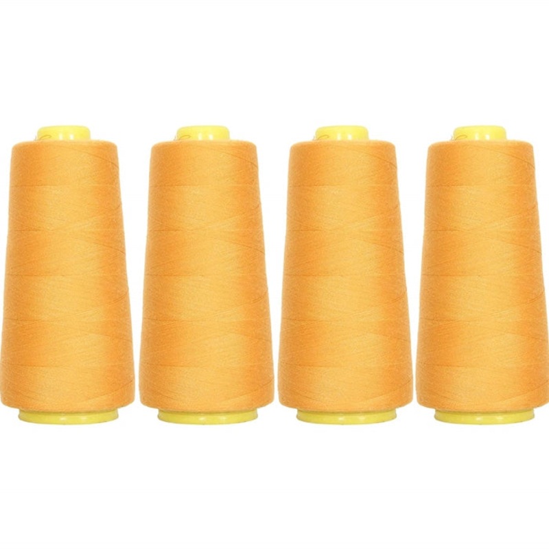 Four Cone Set of Polyester Serger Thread – Old Gold 124 – 2750 Yards Each