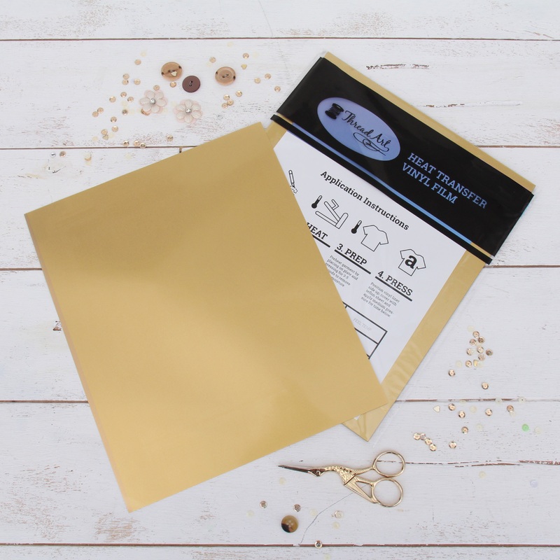 Gold Iron On Vinyl – Heat Transfer Pack of  Sheets