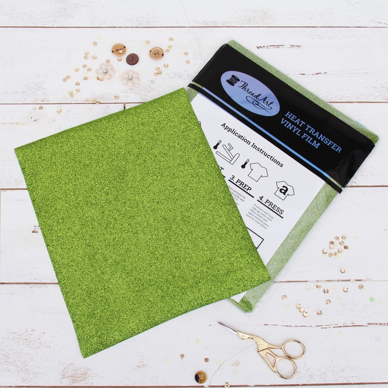 Light Green Glitter  Iron On Vinyl – Pack of Heat Transfer Sheets
