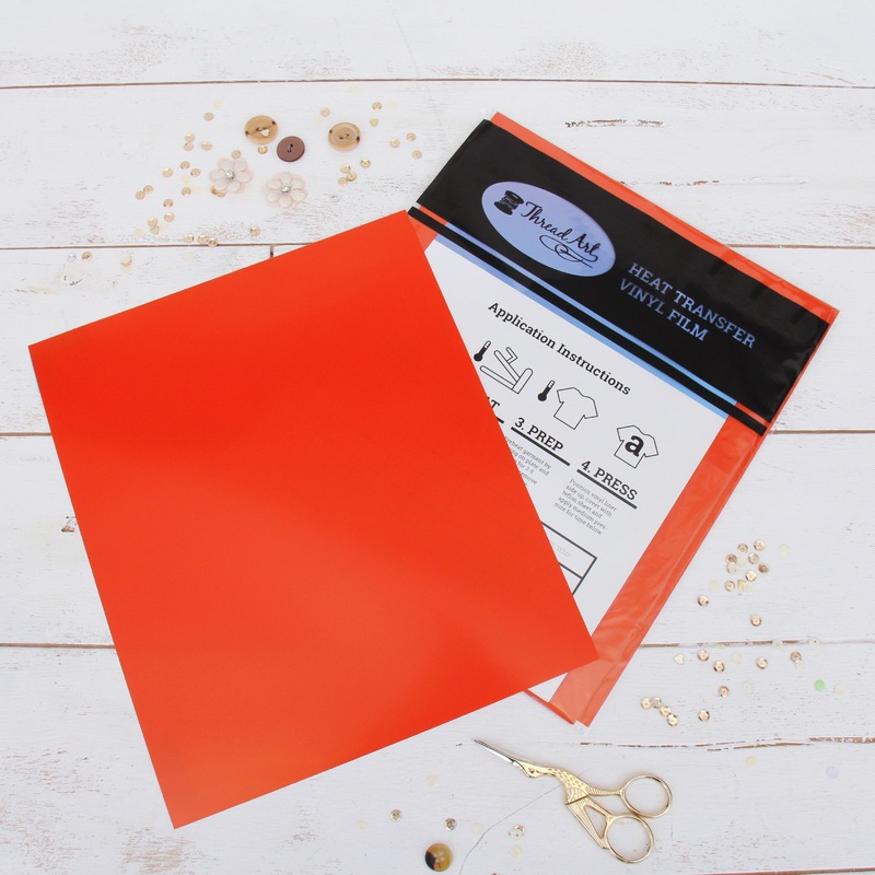 Orange Iron On Vinyl – Heat Transfer Pack of  Sheets