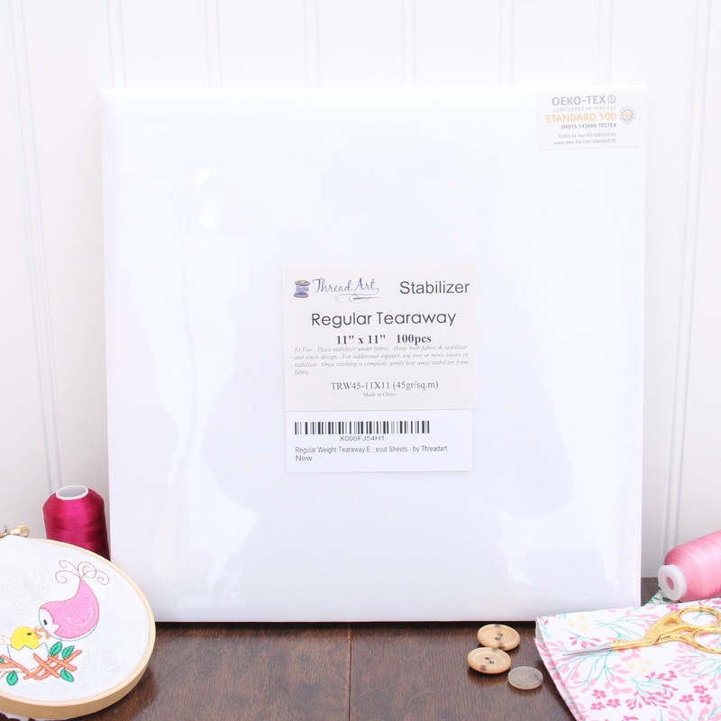 Regular Tearaway Embroidery Stabilizer – 11×11 100 Precut Sheets
