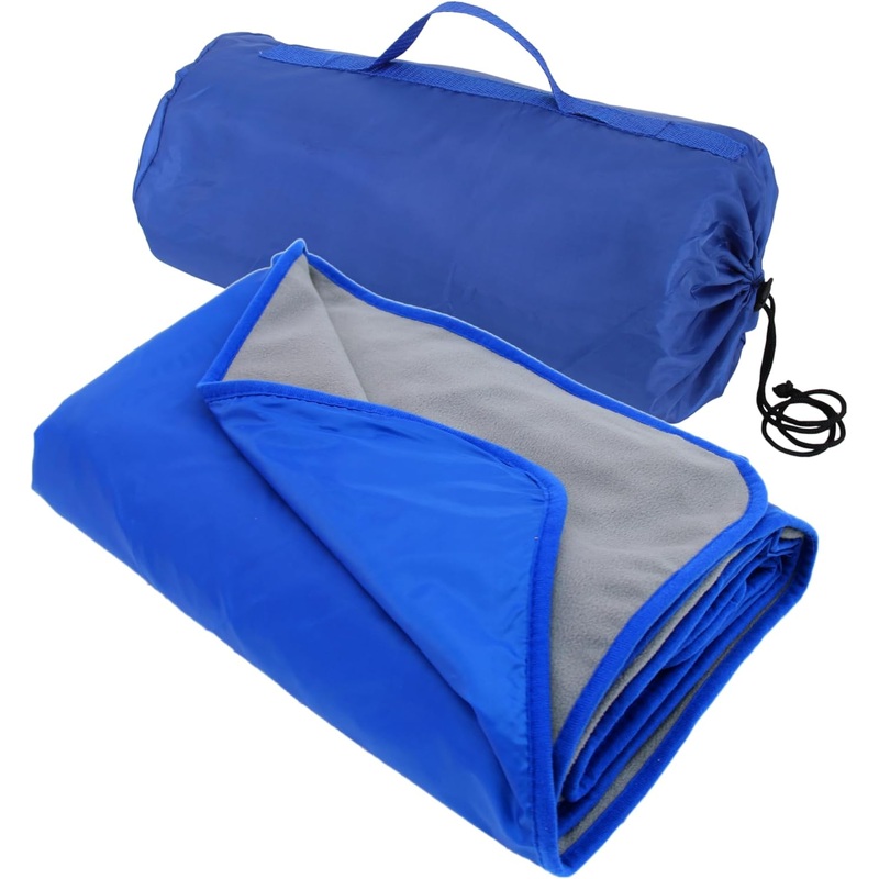 Waterproof Picnic Blanket – 79″x55″ – Royal Blue/Grey – Camping Sports