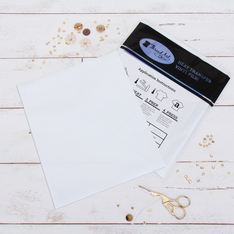 White Glitter  Iron On Vinyl – Pack of Heat Transfer Sheets
