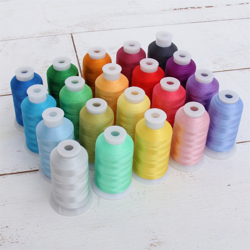 20 Colors of Polyester Embroidery Thread Set – Fresh Colors
