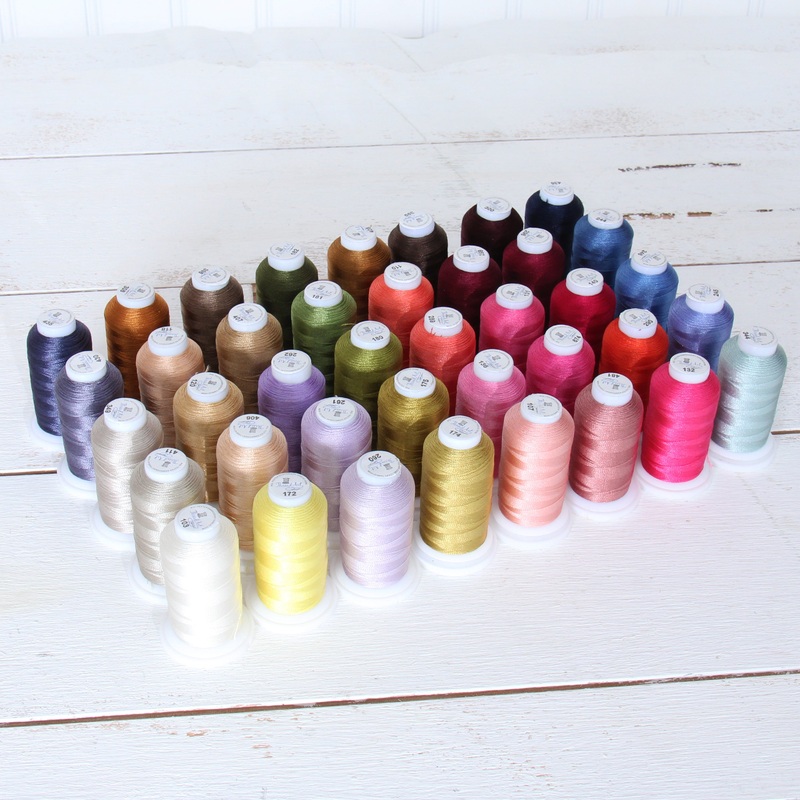 40 Cones of 500 Meters Polyester Machine Embroidery Thread – Brilliant Colors
