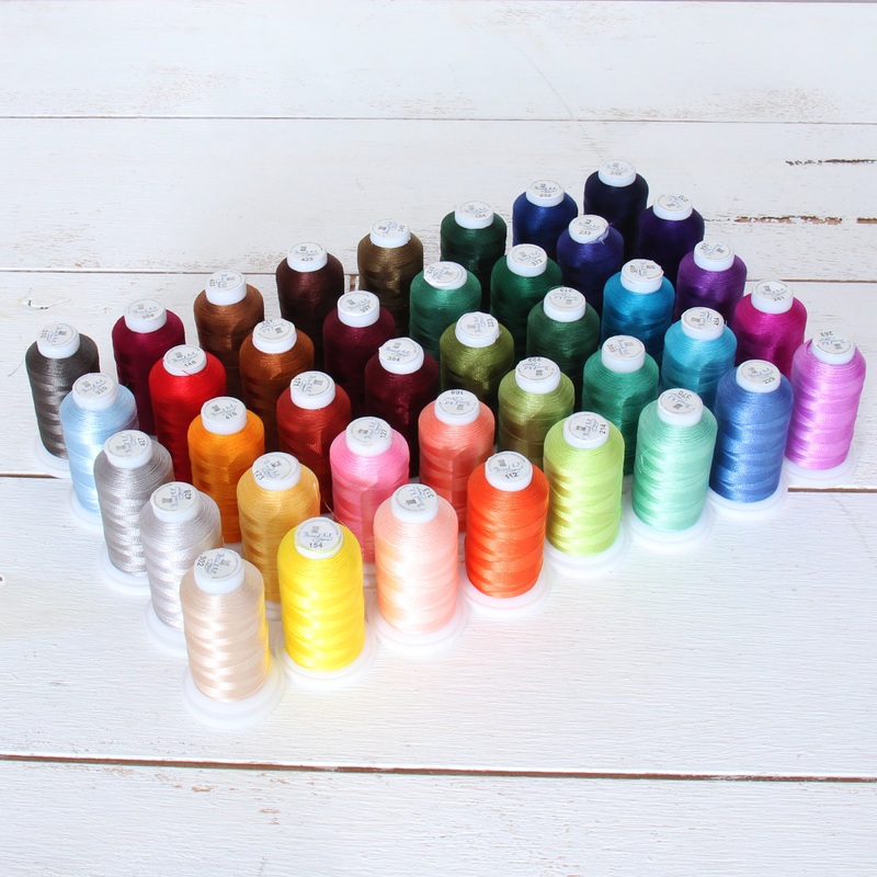 40 Cones of 500 Meters Polyester Machine Embroidery Thread – Jewel Tones