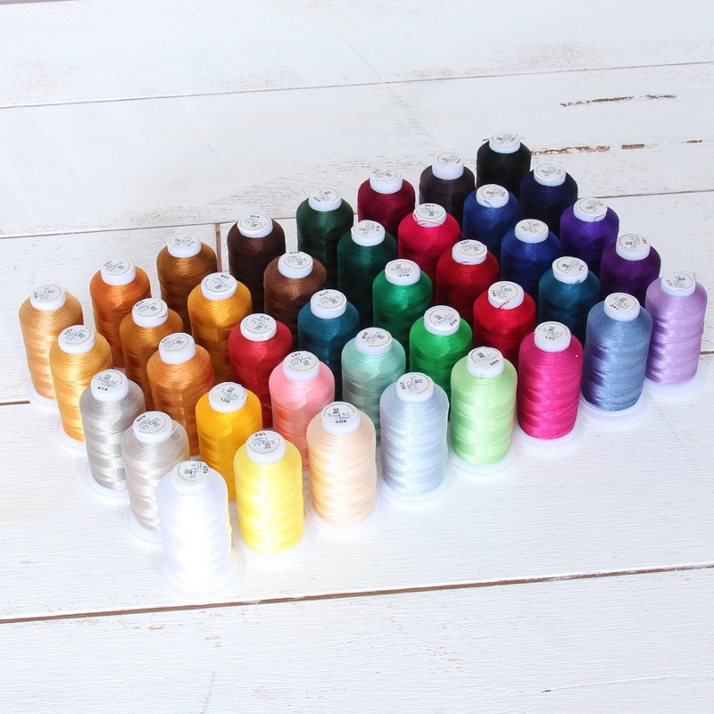 40 Cones of 500 Meters Polyester Machine Embroidery Thread – Vibrant