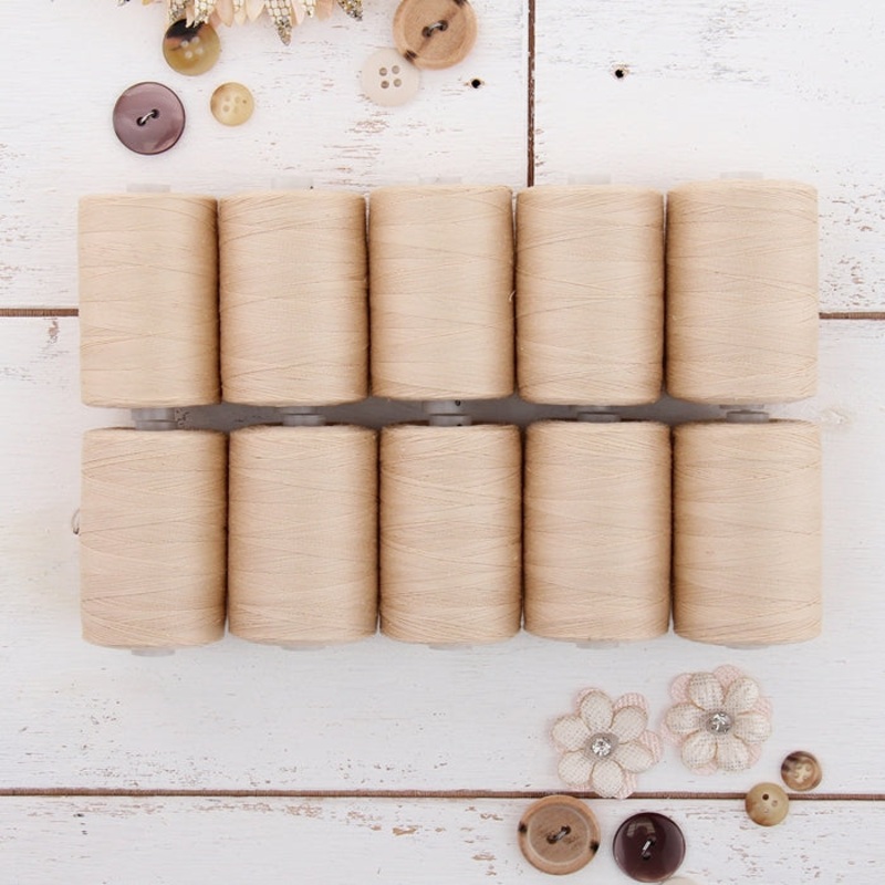 Cotton Quilting Thread Set – 10 Natural Tones – 1000 Meters