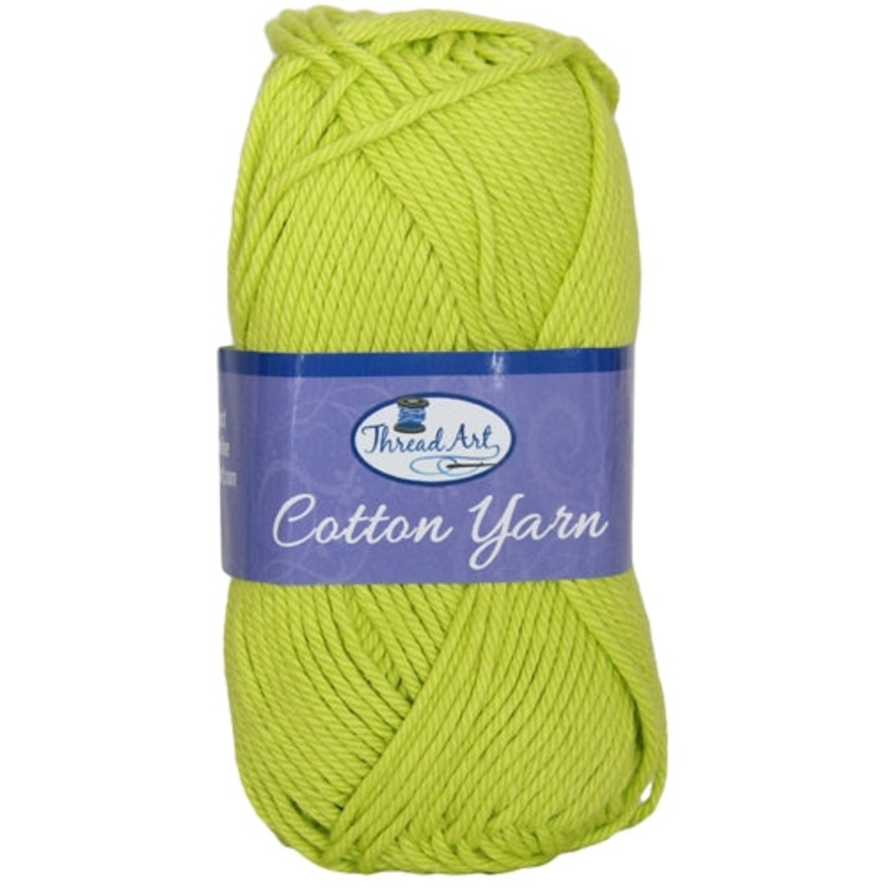 Crochet Cotton Yarn – #4 – Lime – 50 gram skeins – 85 yds