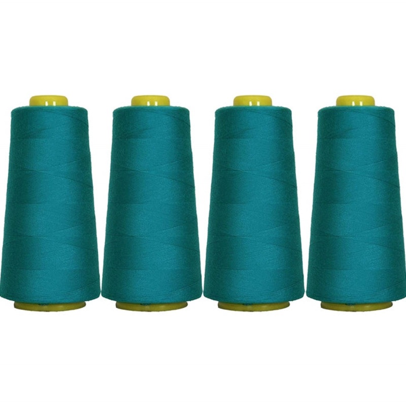 Four Cone Set of Polyester Serger Thread – Aquamarine 465 – 2750 Yards Each