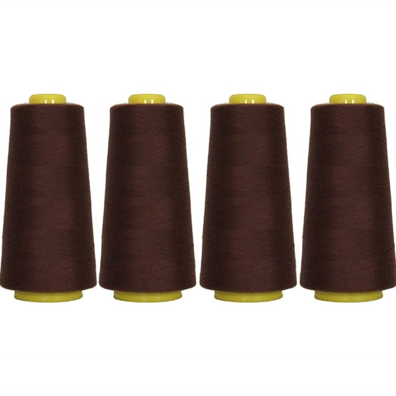 Four Cone Set of Polyester Serger Thread – Chocolate 405 – 2750 Yards Each