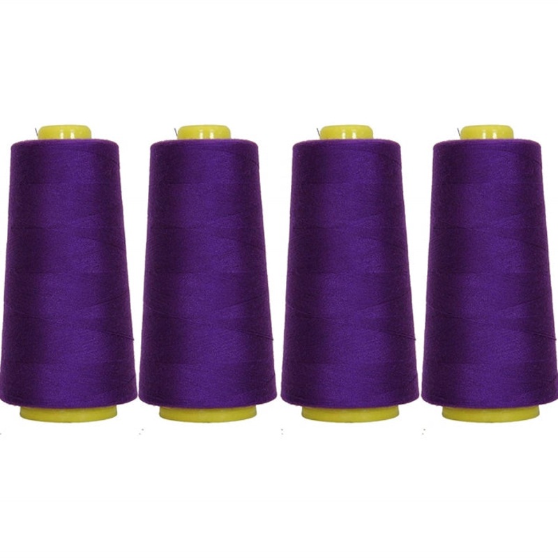 Four Cone Set of Polyester Serger Thread – Deep Purple 272 – 2750 Yards Each