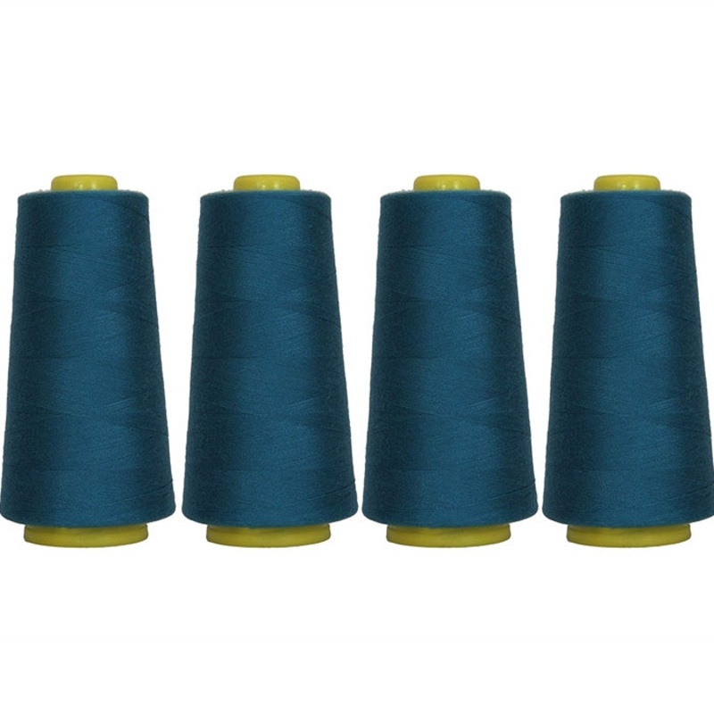 Four Cone Set of Polyester Serger Thread – Dk Turquoise 470 – 2750 Yards Each
