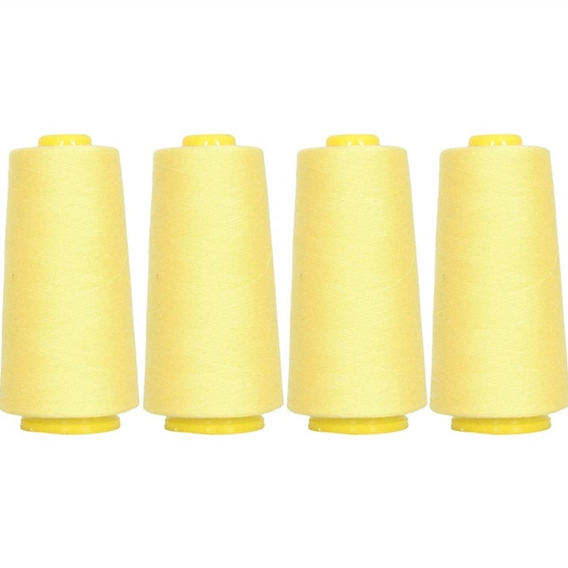 Four Cone Set of Polyester Serger Thread – Lemon 152 – 2750 Yards Each