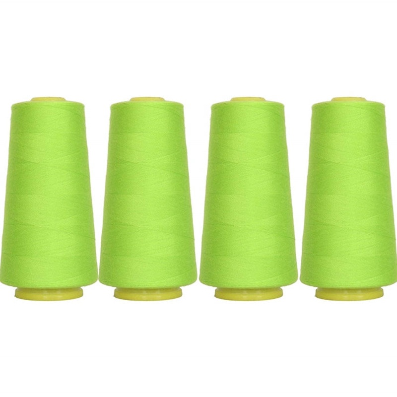 Four Cone Set of Polyester Serger Thread – Lime Green 675 – 2750 Yards Each